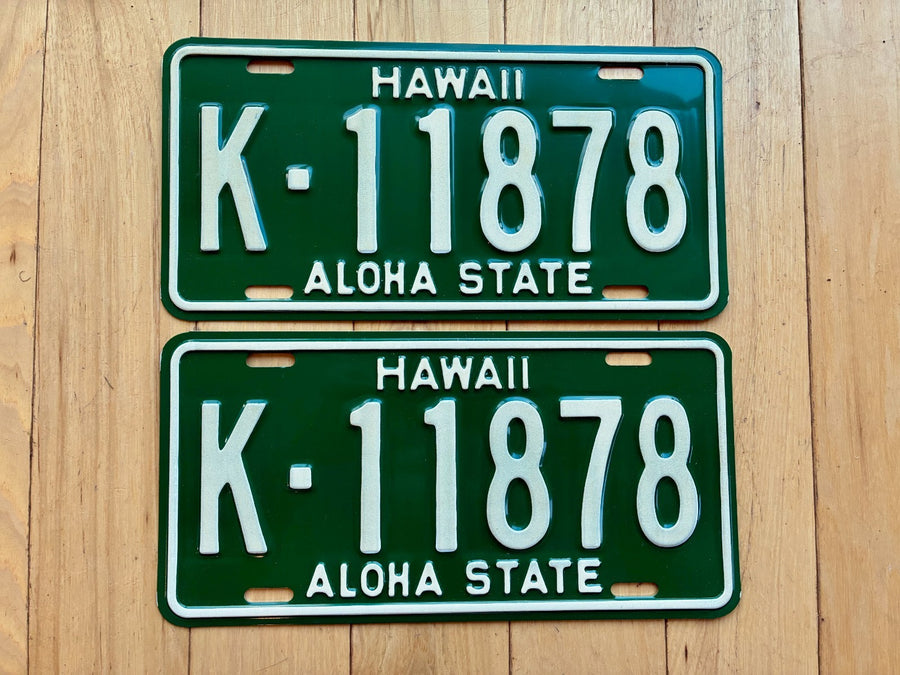 1961-1968 Pair of Kauai Hawaii License Plate