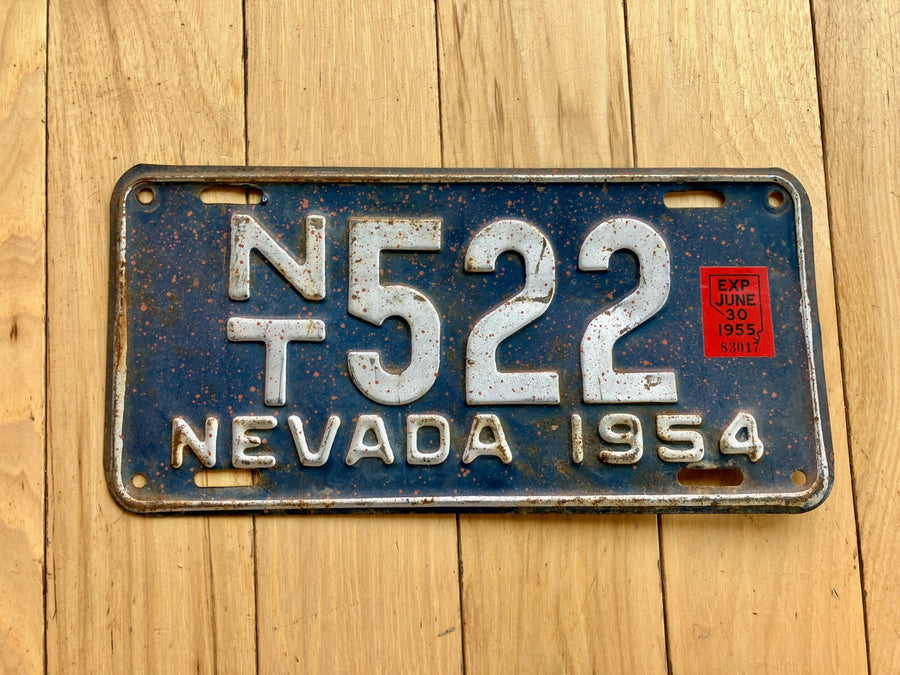 1954 Nevada License Plate W/ 1955 Tab