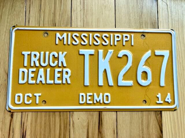 2014 Mississippi Truck Dealer Demo License Plate