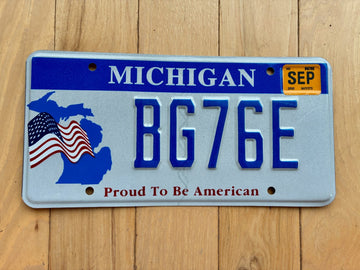 2010 Michigan Proud To Be American License Plate