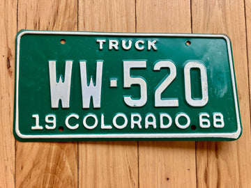 1968 Colorado Truck License Plate