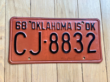 1968 Oklahoma License Plate