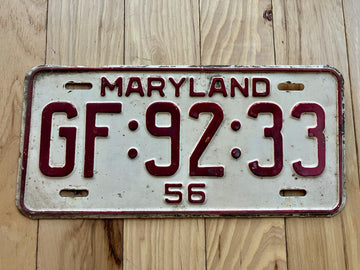 1956 Maryland License Plate