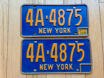 Pair of 1967 New York License Plates