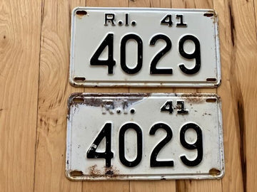 Pair of 1941 Rhode Island License Plates