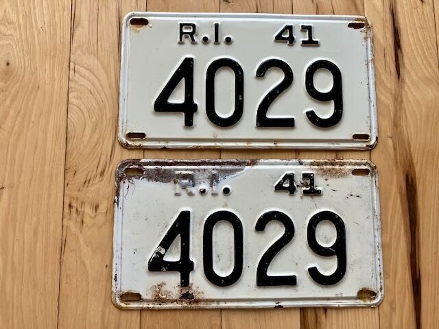 Pair of 1941 Rhode Island License Plates