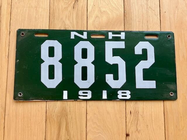 1918 New Hampshire License Plate