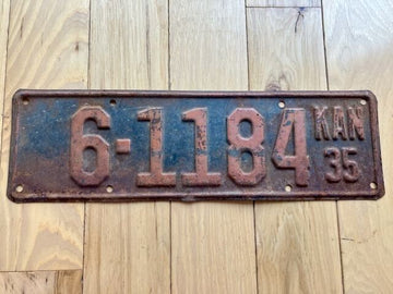 1935 Kansas License Plate