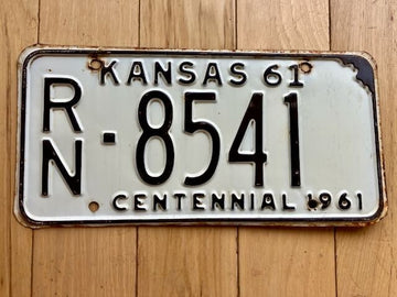 1961 Kansas License Plate