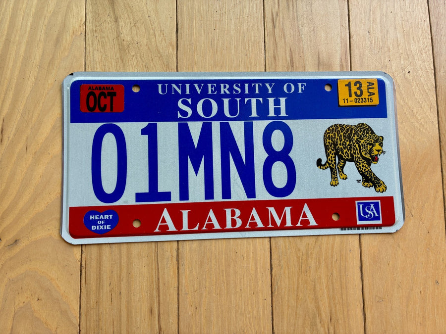 2013 University of South Alabama License Plate