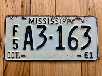 1961 Mississippi License Plate