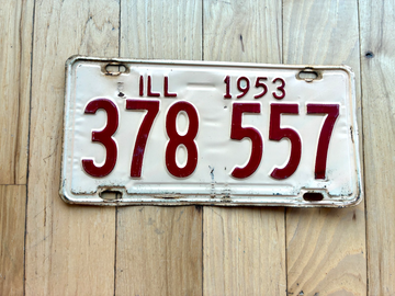 1953 Illinois License Plate