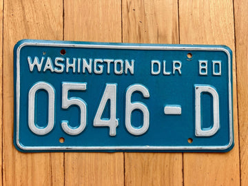 1980 Washington State Dealer License Plate