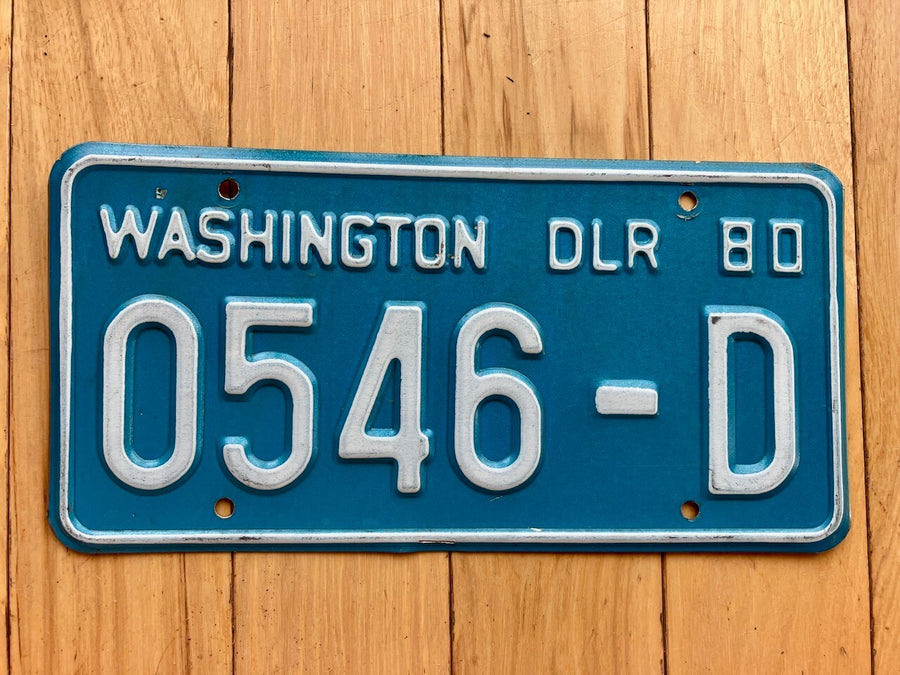 1980 Washington State Dealer License Plate