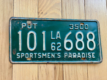 1962 Louisiana POT License Plate
