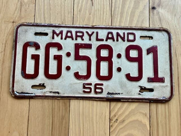 1956 Maryland License Plate