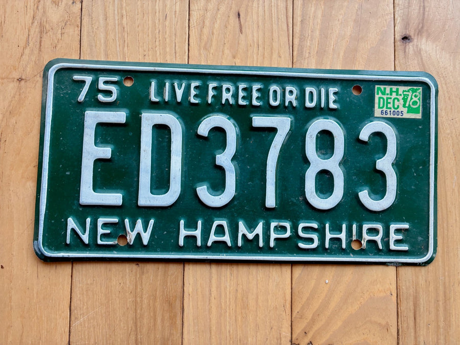 1975 1978 New Hampshire License Plate