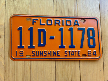 1964 Florida License Plate - Numbers YOM Clear