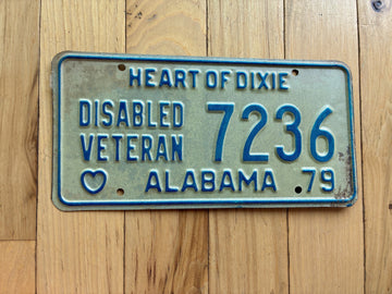 1979 Alabama Disabled Veteran License Plate