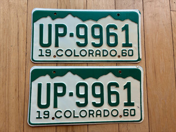 Pair of 1960 Colorado License Plates