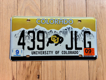2009 University Of Colorado License Plate