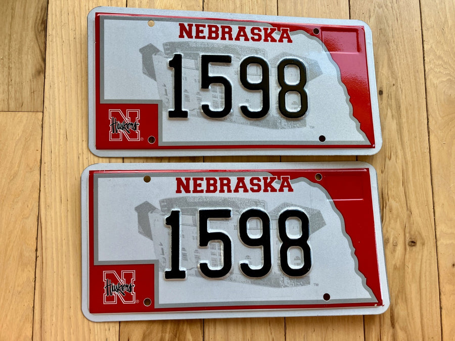 Pair of 2002 Nebraska Husker Stadium License Plates