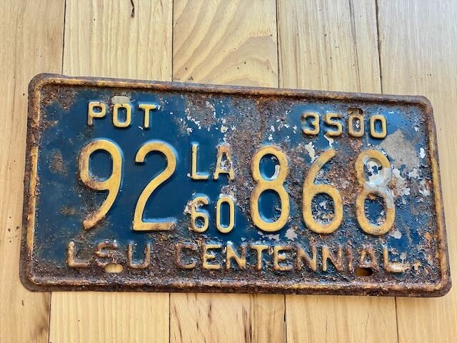 1960 Louisiana License Plate 