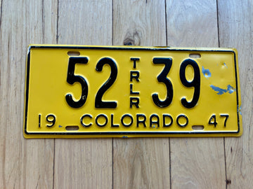 1947 Colorado Trailer License Plate
