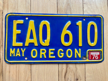 1976 Oregon License Plate