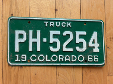 1966 Colorado Truck License Plate