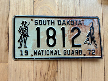 1972 South Dakota National Guard License Plate