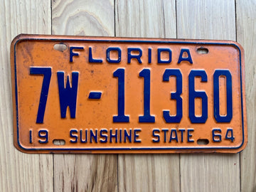 1964 Florida License Plate - Numbers YOM Clear