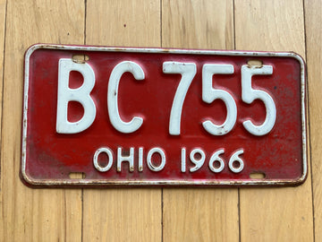 1966 Ohio License Plate