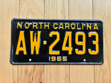 1965 North Carolina License Plate