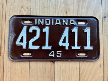 1945 Indiana License Plate