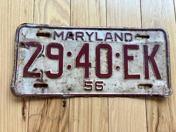 1956 Maryland License Plate