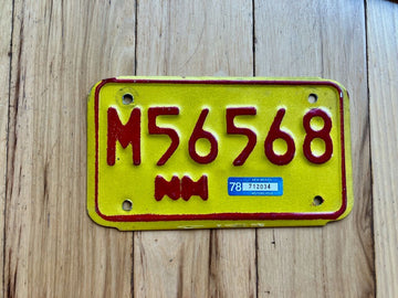 1978 New Mexico Motorcycle License Plate