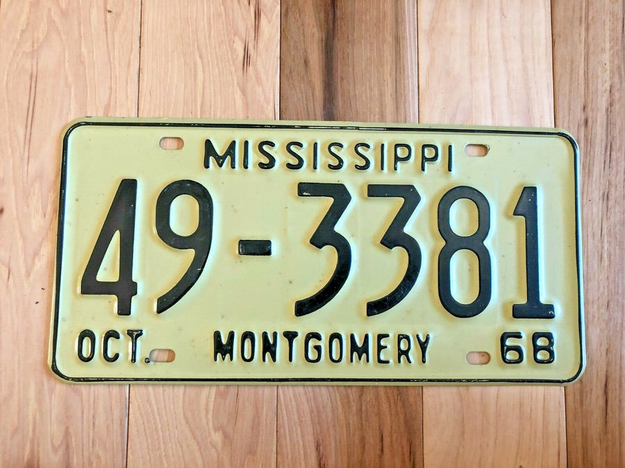 1968 Mississippi Montgomery County License Plate