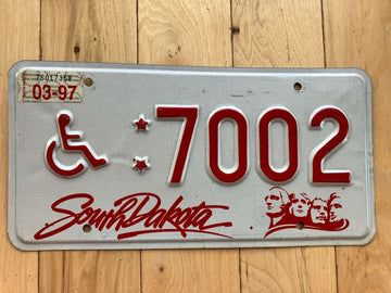 1997 South Dakota Disabled License Plate