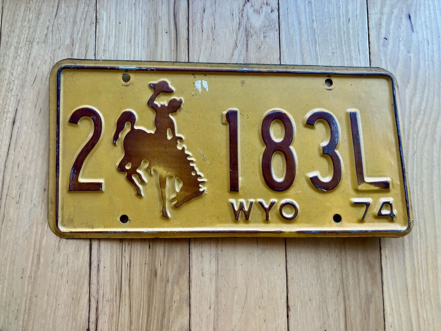 1974 Wyoming License Plate