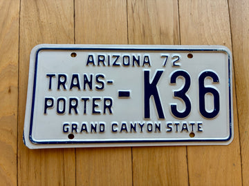 1972 Arizona Transporter License Plate