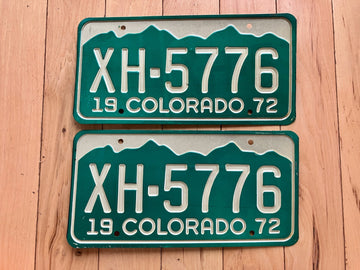 Pair of 1972 Colorado License Plates