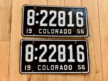 Pair of 1956 Colorado License Plates