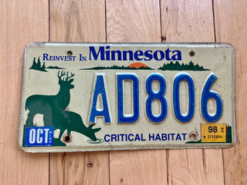 1998 Minnesota Critical Habitat License Plate