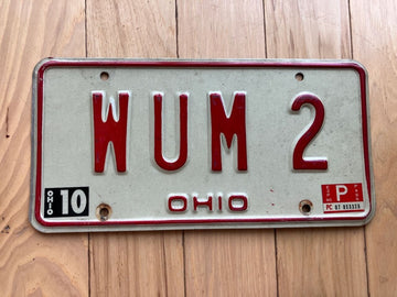 1980 Ohio License Plate - Vanity WUM 2
