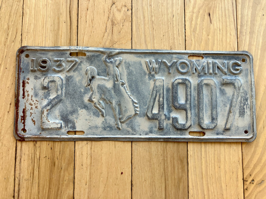 1937 Wyoming License Plate