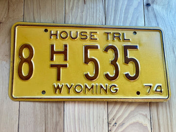1974 Wyoming House Trailer License Plate