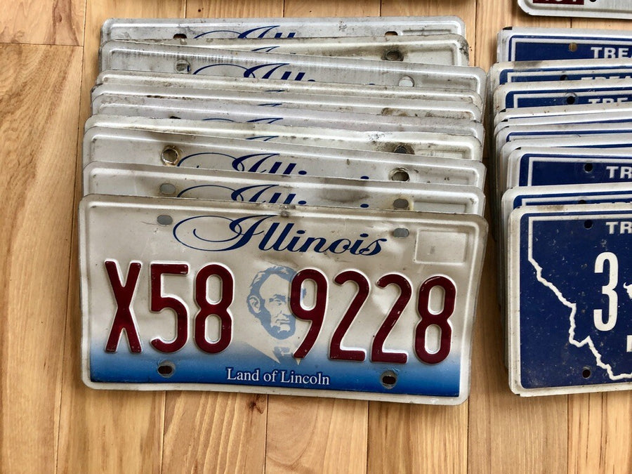 100 License Plates- 10 of Each State in Craft Condition