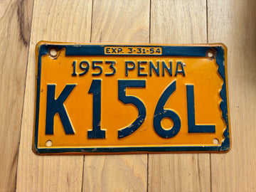 1953 1954 Pennsylvania License Plate