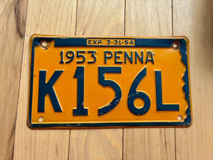 1953 1954 Pennsylvania License Plate